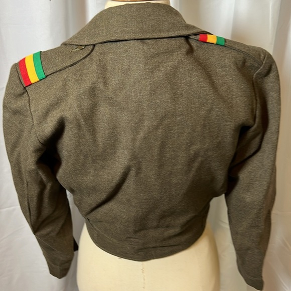 Vintage Military Jacket with Green/Gold/Red Details Size XS/Small - Picture 5 of 6